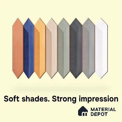 Subway Wall Tile TL 06430 D Lineage Picket Twilight Highlighter 12 x 3 inch Ceramic Glossy Finish - 10 mm  | Suitable for Accent / Feature Walls, Bathroom, Kitchen Wall & Backsplashes