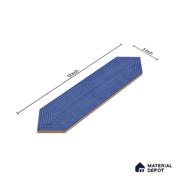 Subway Wall Tile TL 06430 D Lineage Picket Twilight Highlighter 12 x 3 inch Ceramic Glossy Finish - 10 mm  | Suitable for Accent / Feature Walls, Bathroom, Kitchen Wall & Backsplashes