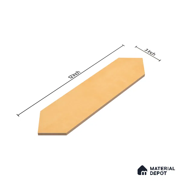 Subway Wall Tile TL 06430 E Lineage Picket Amber Plain 12 x 3 inch Ceramic Glossy Finish - 10 mm  | Suitable for Accent / Feature Walls, Bathroom, Kitchen Wall & Backsplashes (Sample)