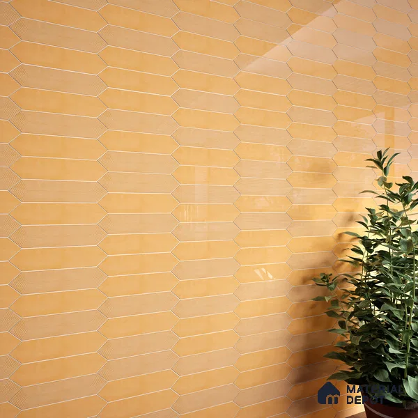 Subway Wall Tile TL 06430 F Lineage Picket Amber Highlighter 12 x 3 inch Ceramic Glossy Finish - 10 mm  | Suitable for Accent / Feature Walls, Bathroom, Kitchen Wall & Backsplashes (Sample)