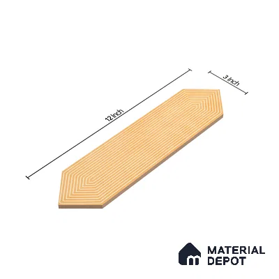 Subway Wall Tile TL 06430 F Lineage Picket Amber Highlighter 12 x 3 inch Ceramic Glossy Finish - 10 mm  | Suitable for Accent / Feature Walls, Bathroom, Kitchen Wall & Backsplashes (Sample)