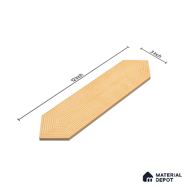 Subway Wall Tile TL 06430 F Lineage Picket Amber Highlighter 12 x 3 inch Ceramic Glossy Finish - 10 mm  | Suitable for Accent / Feature Walls, Bathroom, Kitchen Wall & Backsplashes (Sample)