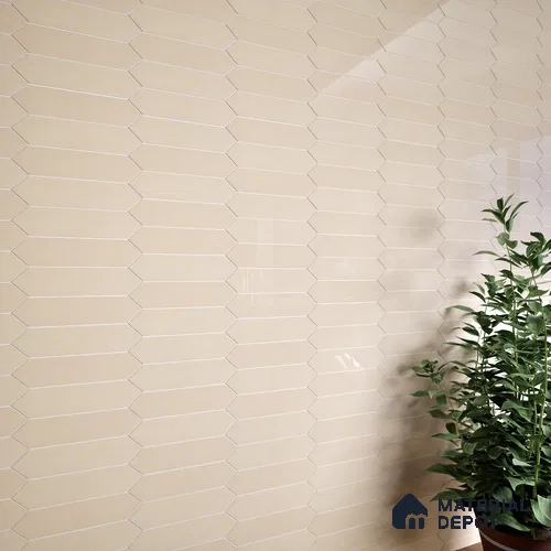 Subway Wall Tile TL 06430 G Lineage Picket Ivory Plain 12 x 3 inch Ceramic Glossy Finish - 10 mm | Suitable for Accent / Feature Walls, Bathroom, Kitchen Wall & Backsplashes