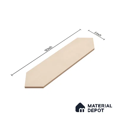 Subway Wall Tile TL 06430 G Lineage Picket Ivory Plain 12 x 3 inch Ceramic Glossy Finish - 10 mm  | Suitable for Accent / Feature Walls, Bathroom, Kitchen Wall & Backsplashes (Sample)