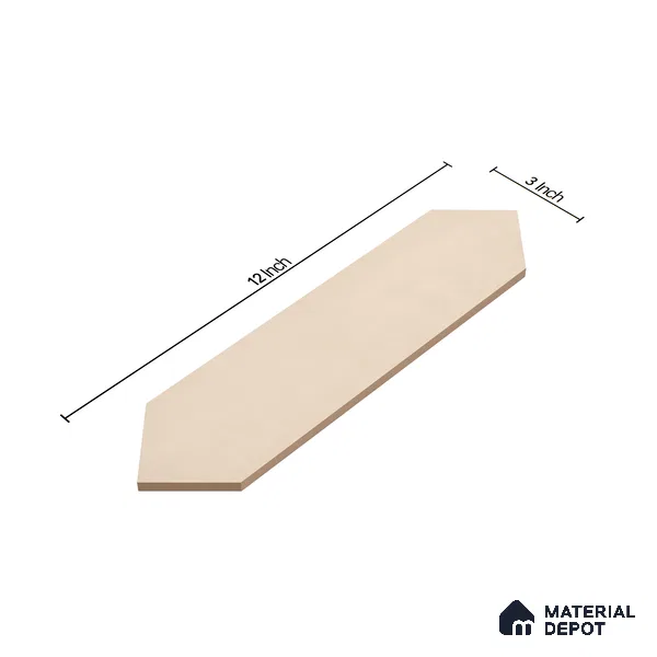 Subway Wall Tile TL 06430 G Lineage Picket Ivory Plain 12 x 3 inch Ceramic Glossy Finish - 10 mm  | Suitable for Accent / Feature Walls, Bathroom, Kitchen Wall & Backsplashes (Sample)