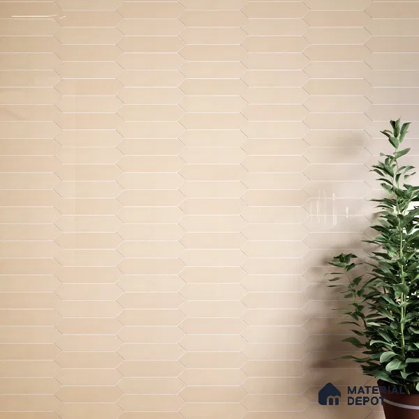 Subway Wall Tile TL 06430 H Lineage Picket Ivory Highlighter 12 x 3 inch Ceramic Glossy Finish - 10 mm  | Suitable for Accent / Feature Walls, Bathroom, Kitchen Wall & Backsplashes (Sample)