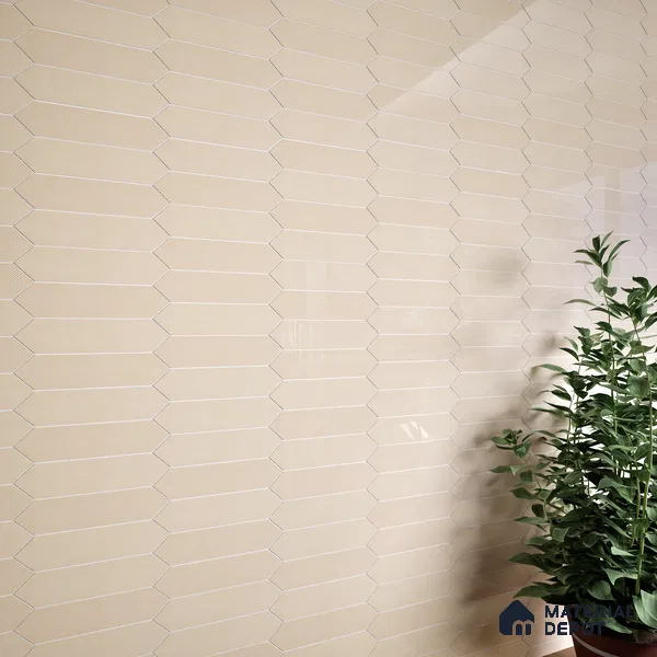Subway Wall Tile TL 06430 H Lineage Picket Ivory Highlighter 12 x 3 inch Ceramic Glossy Finish - 10 mm  | Suitable for Accent / Feature Walls, Bathroom, Kitchen Wall & Backsplashes (Sample)