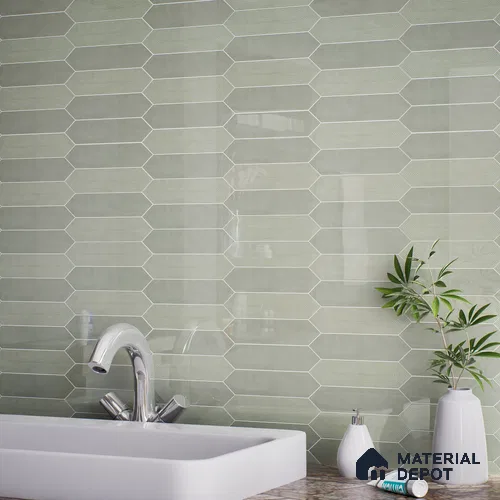 Subway Wall Tile TL 06430 I Lineage Picket Herb Garden Plain 12 x 3 inch Ceramic Glossy Finish - 10 mm  | Suitable for Accent / Feature Walls, Bathroom, Kitchen Wall & Backsplashes