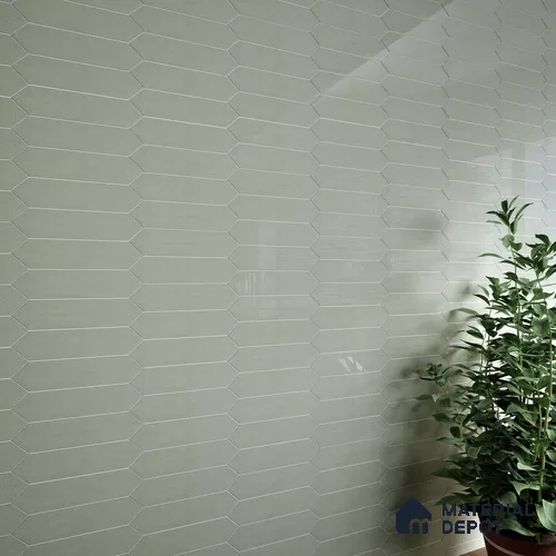 Subway Wall Tile TL 06430 I Lineage Picket Herb Garden Plain 12 x 3 inch Ceramic Glossy Finish - 10 mm  | Suitable for Accent / Feature Walls, Bathroom, Kitchen Wall & Backsplashes