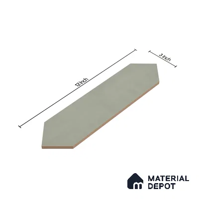 Subway Wall Tile TL 06430 I Lineage Picket Herb Garden Plain 12 x 3 inch Ceramic Glossy Finish - 10 mm  | Suitable for Accent / Feature Walls, Bathroom, Kitchen Wall & Backsplashes (Sample)