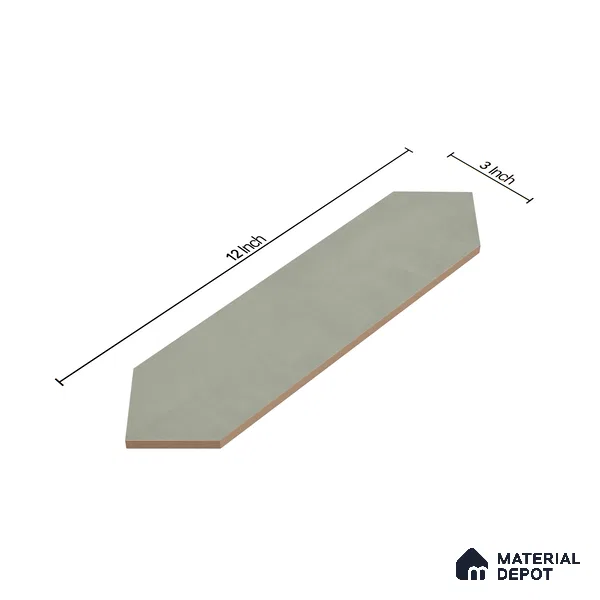 Subway Wall Tile TL 06430 I Lineage Picket Herb Garden Plain 12 x 3 inch Ceramic Glossy Finish - 10 mm  | Suitable for Accent / Feature Walls, Bathroom, Kitchen Wall & Backsplashes (Sample)