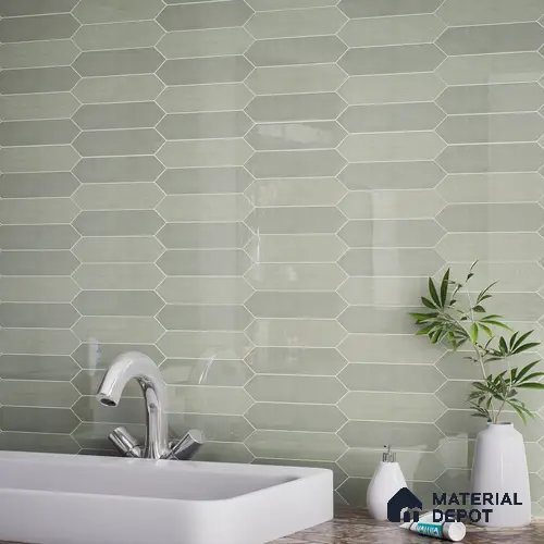 Subway Wall Tile TL 06430 J Lineage Picket Herb Garden Highlighter 12 x 3 inch Ceramic Glossy Finish - 10 mm  | Suitable for Accent / Feature Walls, Bathroom, Kitchen Wall & Backsplashes