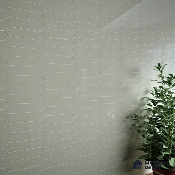 Subway Wall Tile TL 06430 J Lineage Picket Herb Garden Highlighter 12 x 3 inch Ceramic Glossy Finish - 10 mm  | Suitable for Accent / Feature Walls, Bathroom, Kitchen Wall & Backsplashes (Sample)