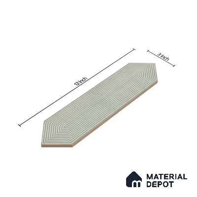 Subway Wall Tile TL 06430 J Lineage Picket Herb Garden Highlighter 12 x 3 inch Ceramic Glossy Finish - 10 mm  | Suitable for Accent / Feature Walls, Bathroom, Kitchen Wall & Backsplashes (Sample)