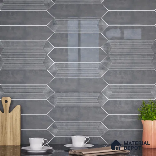 Subway Wall Tile TL 06430 K Lineage Picket Dusky Hue Plain 12 x 3 inch Ceramic Glossy Finish - 10 mm  | Suitable for Accent / Feature Walls, Bathroom, Kitchen Wall & Backsplashes