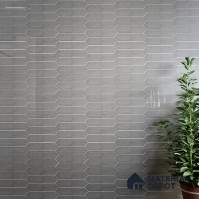 Subway Wall Tile TL 06430 M Lineage Picket Ashwood Plain 12 x 3 inch Ceramic Glossy Finish - 10 mm  | Suitable for Accent / Feature Walls, Bathroom, Kitchen Wall & Backsplashes (Sample)