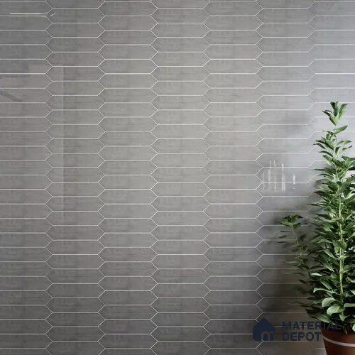 Subway Wall Tile TL 06430 M Lineage Picket Ashwood Plain 12 x 3 inch Ceramic Glossy Finish - 10 mm  | Suitable for Accent / Feature Walls, Bathroom, Kitchen Wall & Backsplashes
