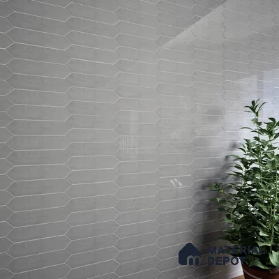 Subway Wall Tile TL 06430 N Lineage Picket Ashwood Highlighter 12 x 3 inch Ceramic Glossy Finish - 10 mm  | Suitable for Accent / Feature Walls, Bathroom, Kitchen Wall & Backsplashes (Sample)