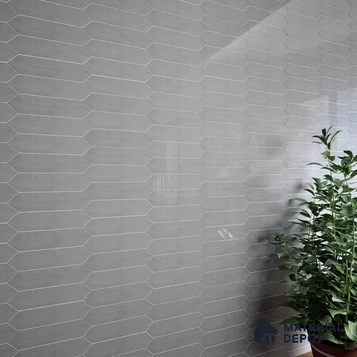 Subway Wall Tile TL 06430 N Lineage Picket Ashwood Highlighter 12 x 3 inch Ceramic Glossy Finish - 10 mm | Suitable for Accent / Feature Walls, Bathroom, Kitchen Wall & Backsplashes