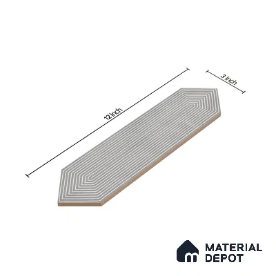 Subway Wall Tile TL 06430 N Lineage Picket Ashwood Highlighter 12 x 3 inch Ceramic Glossy Finish - 10 mm  | Suitable for Accent / Feature Walls, Bathroom, Kitchen Wall & Backsplashes (Sample)