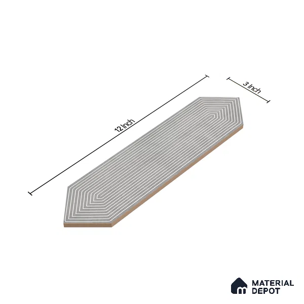 Subway Wall Tile TL 06430 N Lineage Picket Ashwood Highlighter 12 x 3 inch Ceramic Glossy Finish - 10 mm  | Suitable for Accent / Feature Walls, Bathroom, Kitchen Wall & Backsplashes (Sample)