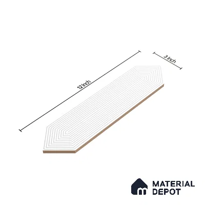 Subway Wall Tile TL 06430 P Lineage Picket Arctic Highlighter 12 x 3 inch Ceramic Glossy Finish - 10 mm  | Suitable for Accent / Feature Walls, Bathroom, Kitchen Wall & Backsplashes (Sample)