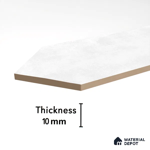 Subway Wall Tile TL 06430 O Lineage Picket Arctic Plain 12 x 3 inch Ceramic Glossy Finish - 10 mm  | Suitable for Accent / Feature Walls, Bathroom, Kitchen Wall & Backsplashes