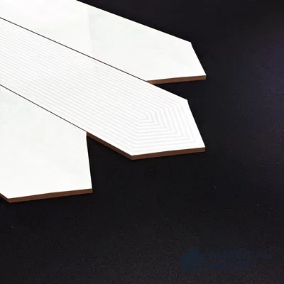 Subway Wall Tile TL 06430 O Lineage Picket Arctic Plain 12 x 3 inch Ceramic Glossy Finish - 10 mm  | Suitable for Accent / Feature Walls, Bathroom, Kitchen Wall & Backsplashes