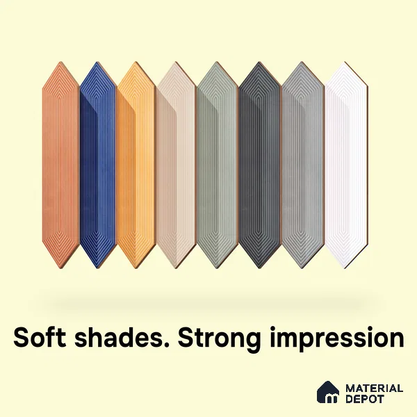 Subway Wall Tile TL 06430 O Lineage Picket Arctic Plain 12 x 3 inch Ceramic Glossy Finish - 10 mm  | Suitable for Accent / Feature Walls, Bathroom, Kitchen Wall & Backsplashes