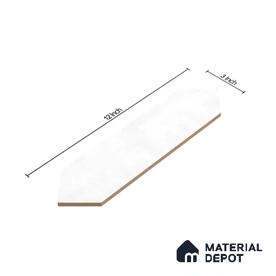 Subway Wall Tile TL 06430 O Lineage Picket Arctic Plain 12 x 3 inch Ceramic Glossy Finish - 10 mm  | Suitable for Accent / Feature Walls, Bathroom, Kitchen Wall & Backsplashes