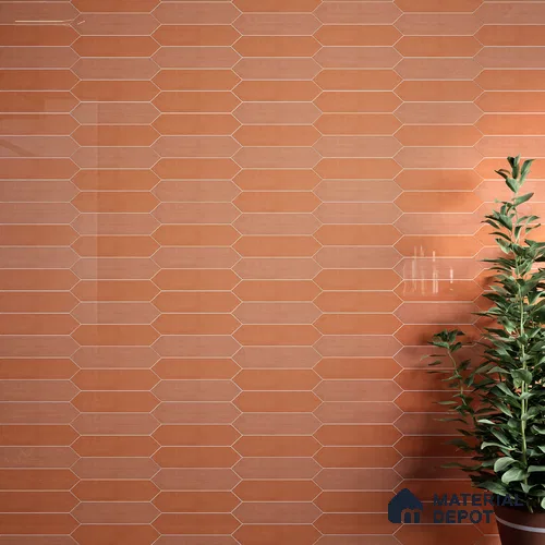Subway Wall Tile TL 06430 Lineage Picket Sunset Plain 12 x 3 inch Ceramic Glossy Finish - 10 mm  | Suitable for Accent / Feature Walls, Bathroom, Kitchen Wall & Backsplashes