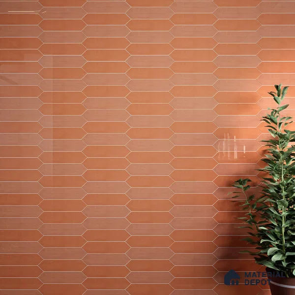 Subway Wall Tile TL 06430 Lineage Picket Sunset Plain 12 x 3 inch Ceramic Glossy Finish - 10 mm  | Suitable for Accent / Feature Walls, Bathroom, Kitchen Wall & Backsplashes