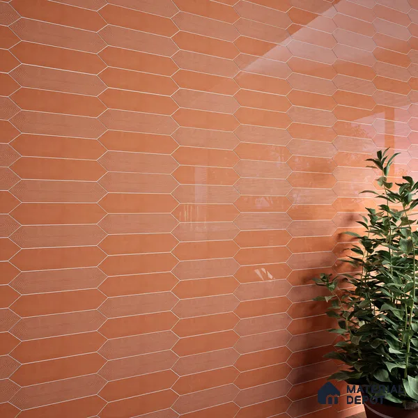 Subway Wall Tile TL 06430 Lineage Picket Sunset Plain 12 x 3 inch Ceramic Glossy Finish - 10 mm  | Suitable for Accent / Feature Walls, Bathroom, Kitchen Wall & Backsplashes