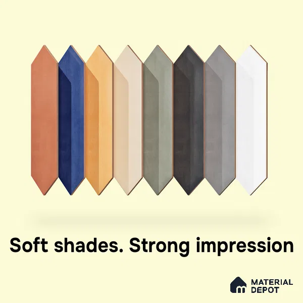 Subway Wall Tile TL 06430 Lineage Picket Sunset Plain 12 x 3 inch Ceramic Glossy Finish - 10 mm  | Suitable for Accent / Feature Walls, Bathroom, Kitchen Wall & Backsplashes