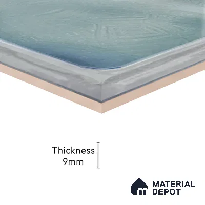 Subway Wall Tile TL 06439 C Glaciera Tidal Plain 8 x 8 inch Ceramic Glossy Finish - 6 mm | 24 Random Design | Suitable for Accent / Feature Walls, Bathroom, Kitchen Wall & Backsplashes (Sample)