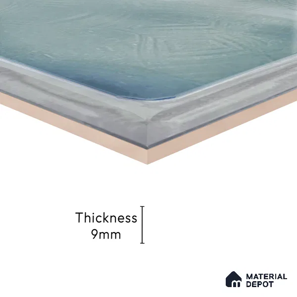 Subway Wall Tile TL 06439 C Glaciera Tidal Plain 8 x 8 inch Ceramic Glossy Finish - 6 mm | 24 Random Design | Suitable for Accent / Feature Walls, Bathroom, Kitchen Wall & Backsplashes (Sample)
