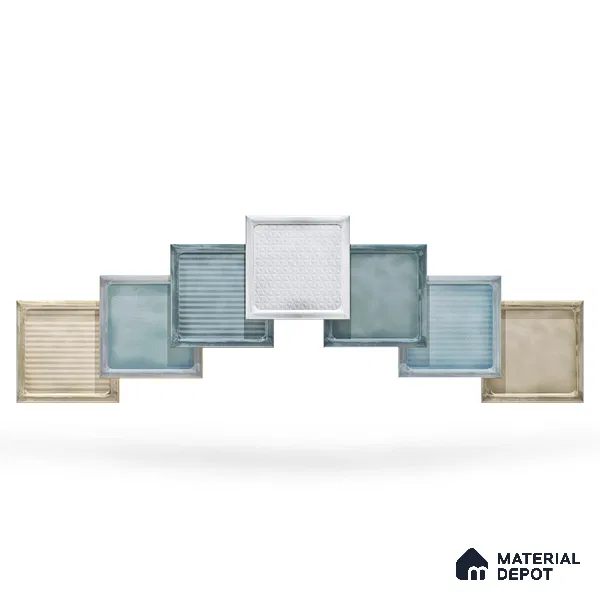 Subway Wall Tile TL 06439 C Glaciera Tidal Plain 8 x 8 inch Ceramic Glossy Finish - 6 mm | 24 Random Design | Suitable for Accent / Feature Walls, Bathroom, Kitchen Wall & Backsplashes (Sample)