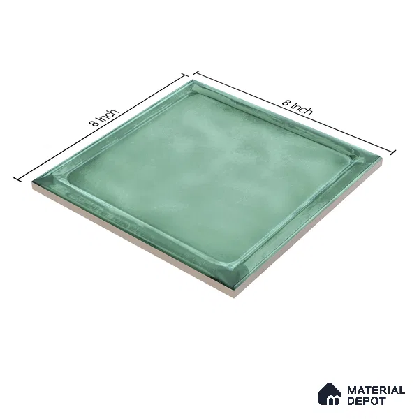 Subway Wall Tile TL 06439 G Glaciera Verdant Plain 8 x 8 inch Ceramic Glossy Finish - 6 mm | 24 Random Design | Suitable for Accent / Feature Walls, Bathroom, Kitchen Wall & Backsplashes (Sample)