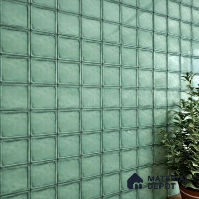 Subway Wall Tile TL 06439 G Glaciera Verdant Plain 8 x 8 inch Ceramic Glossy Finish - 6 mm | 24 Random Design | Suitable for Accent / Feature Walls, Bathroom, Kitchen Wall & Backsplashes (Sample)