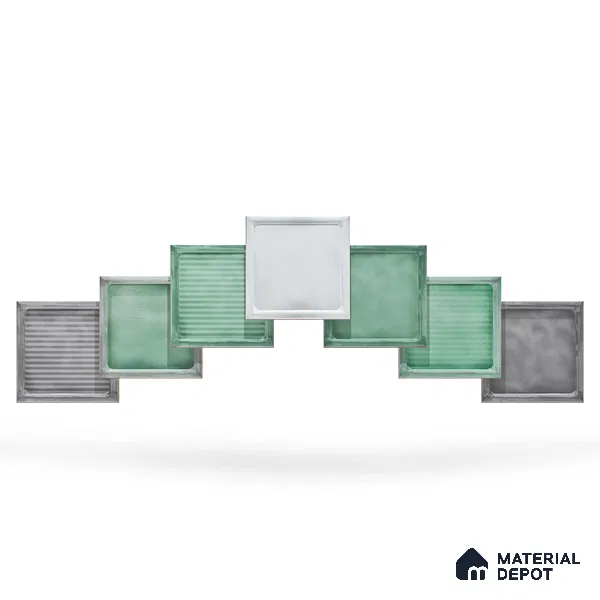 Subway Wall Tile TL 06439 H Glaciera Verdant Decore 8 x 8 inch Ceramic Glossy Finish - 6 mm | 24 Random Design | Suitable for Accent / Feature Walls, Bathroom, Kitchen Wall & Backsplashes (Sample)