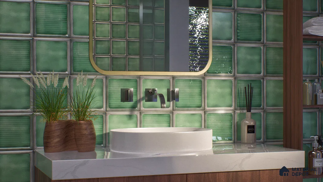 Subway Wall Tile TL 06439 I Glaciera Forest Plain 8 x 8 inch Ceramic Glossy Finish - 6 mm | 24 Random Design | Suitable for Accent / Feature Walls, Bathroom, Kitchen Wall & Backsplashes (Sample)