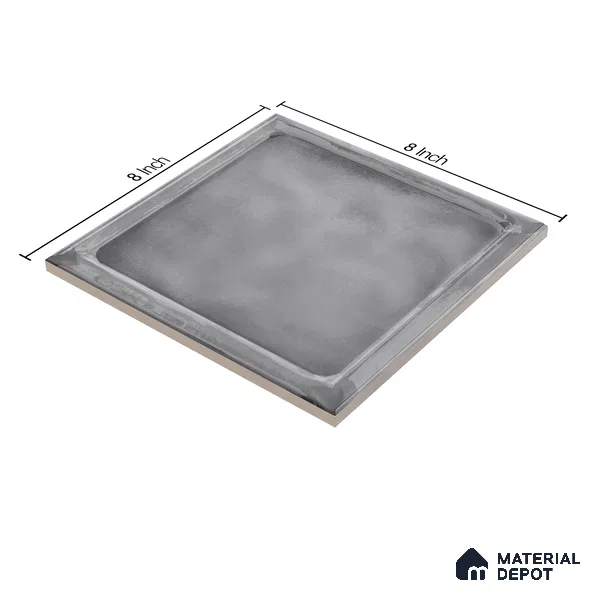 Subway Wall Tile TL 06439 K Glaciera Slate Plain 8 x 8 inch Ceramic Glossy Finish - 6 mm | 24 Random Design | Suitable for Accent / Feature Walls, Bathroom, Kitchen Wall & Backsplashes (Sample)