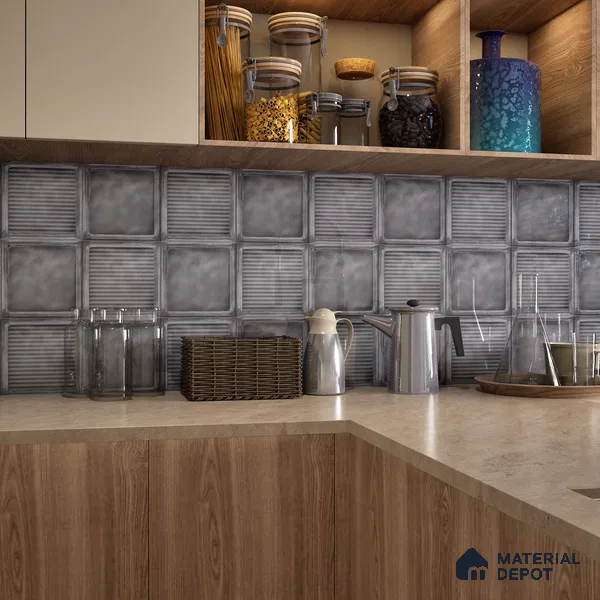 Subway Wall Tile TL 06439 L Glaciera Slate Decore 8 x 8 inch Ceramic Glossy Finish - 6 mm | 24 Random Design | Suitable for Accent / Feature Walls, Bathroom, Kitchen Wall & Backsplashes (Sample)