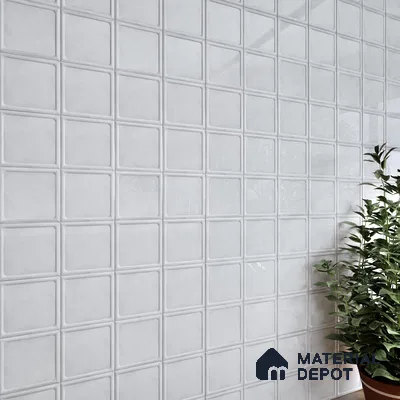 Subway Wall Tile TL 06439 M Glaciera Pearl 8 x 8 inch Ceramic Glossy Finish - 6 mm | 24 Random Design | Suitable for Accent / Feature Walls, Bathroom, Kitchen Wall & Backsplashes (Sample)