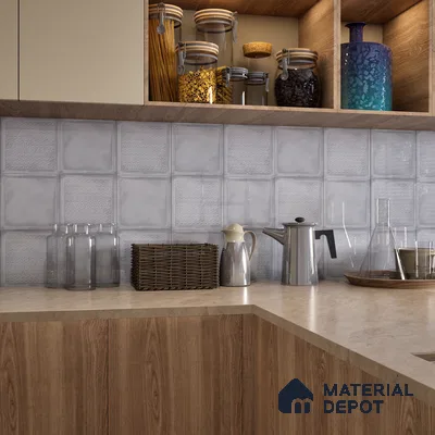 Subway Wall Tile TL 06439 M Glaciera Pearl 8 x 8 inch Ceramic Glossy Finish - 6 mm | 24 Random Design | Suitable for Accent / Feature Walls, Bathroom, Kitchen Wall & Backsplashes (Sample)