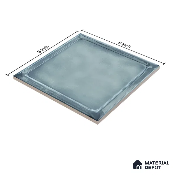 Subway Wall Tile TL 06439 Glaciera Lagoon Plain 8 x 8 inch Ceramic Glossy Finish - 6 mm | 24 Random Design | Suitable for Accent / Feature Walls, Bathroom, Kitchen Wall & Backsplashes (Sample)