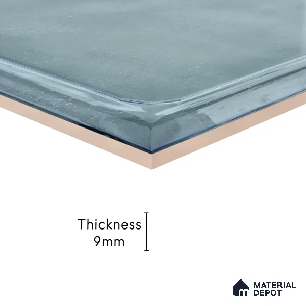 Subway Wall Tile TL 06439 Glaciera Lagoon Plain 8 x 8 inch Ceramic Glossy Finish - 6 mm | 24 Random Design | Suitable for Accent / Feature Walls, Bathroom, Kitchen Wall & Backsplashes (Sample)