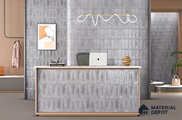 Subway Wall Tile TL 06164 D Solara Lunar Stone Base 9 x 3 inch Ceramic Glossy Finish - 10 mm | 25 Random Design | Suitable for Accent / Feature Walls, Bathroom, Kitchen Wall & Backsplashes