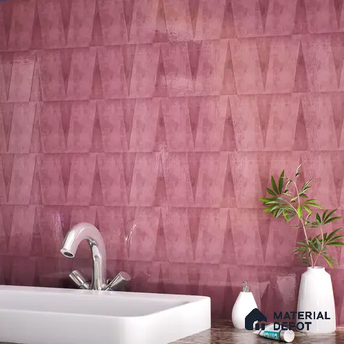 Subway Wall Tile TL 06164 B Solara Coral Blush Base 9 x 3 inch Ceramic Glossy Finish - 10 mm | 25 Random Design | Suitable for Accent / Feature Walls, Bathroom, Kitchen Wall & Backsplashes