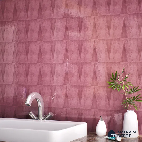 Subway Wall Tile TL 06164 B Solara Coral Blush Base 9 x 3 inch Ceramic Glossy Finish - 10 mm | 25 Random Design | Suitable for Accent / Feature Walls, Bathroom, Kitchen Wall & Backsplashes (Sample)